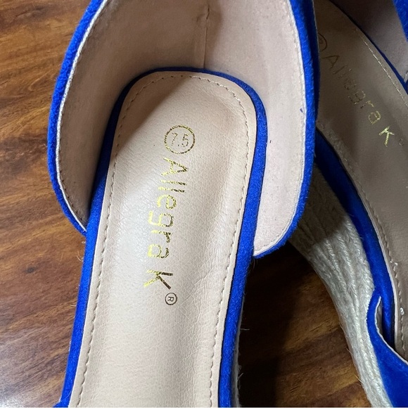 NWOT Allegra K Blue Espadrille Platform Ankle Strap Wedge Heel Sandals size 7.5 - Picture 5 of 11